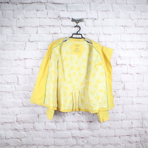LL Bean Yellow Cotton Double Breasted Peacoat Spring Jacket Size L - Picture 6 of 9